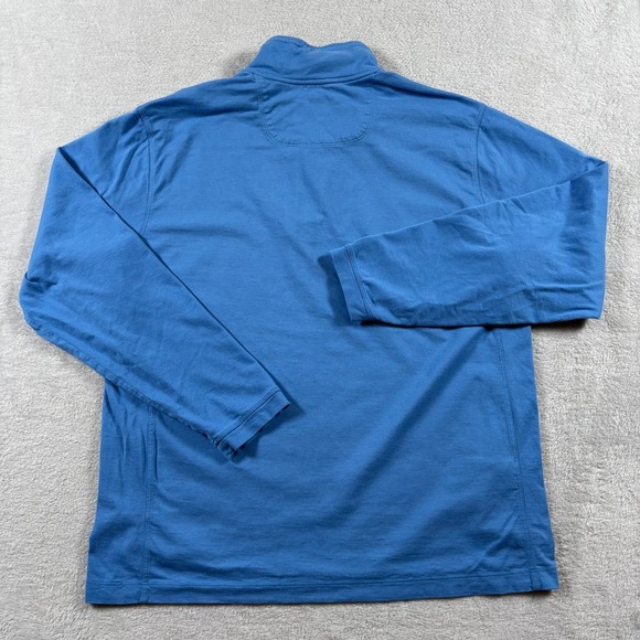 Tommy Bahama Sweater Mens Large Blue Chunky Knit Casual Outdoor Walks 1/4 Zip - Picture 3 of 8